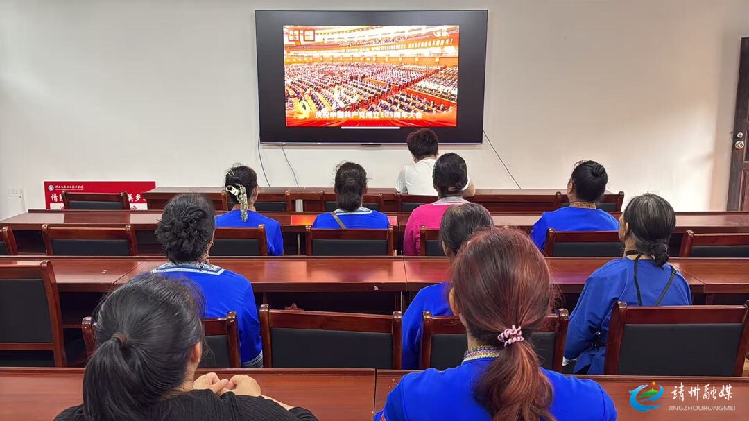 靖州岩脚村党员干部群众集中收看庆祝中国共产党成立105周年大会直播